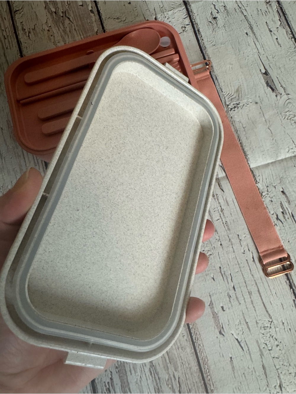 Our Place bento lunchbox set in terracotta pink and cream